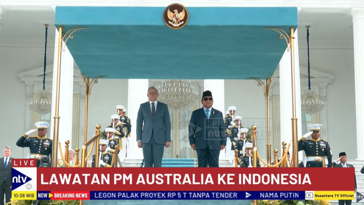 Presiden Prabowo Subianto dan Perdana Menteri (PM) Australia Anthony Albanese di Istana Merdeka Jakarta, Kamis (15/5/2025).