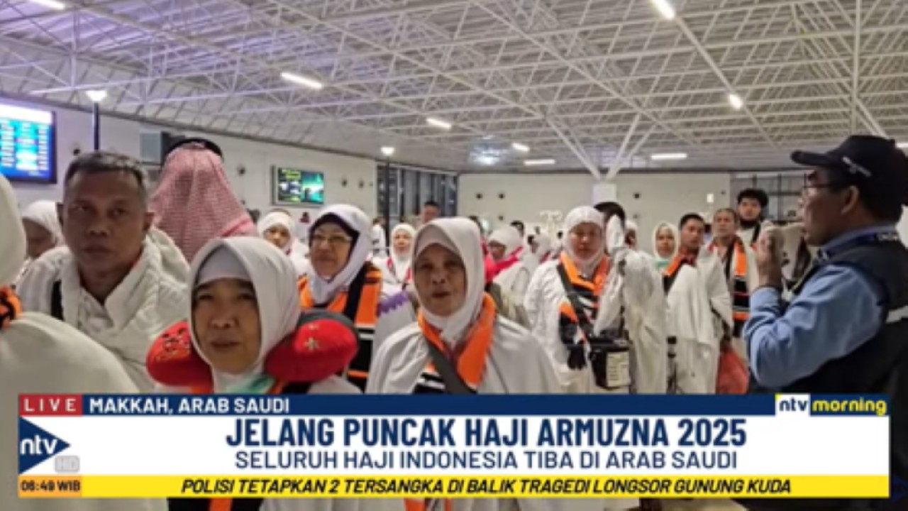 Seluruh jemaah haji Indonesia yang berjumlah 203.149 telah tiba di Arab Saudi jelang puncak ibadah haji 2025