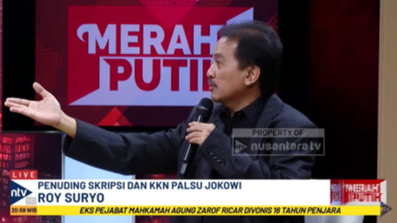 Pakar telematika Roy Suryo dalam acara Merah Putih di Nusantara TV