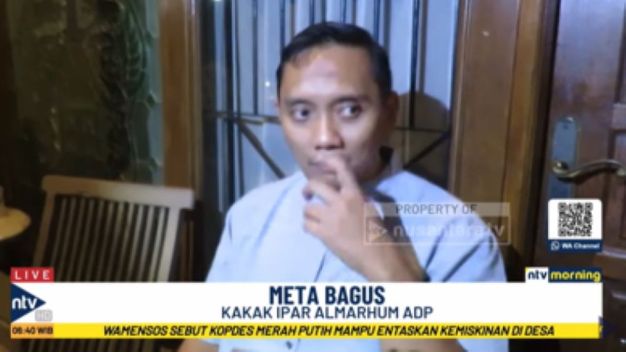 Kakak ipar almarhum Arya Daru Pangaynan, Meta Bagus