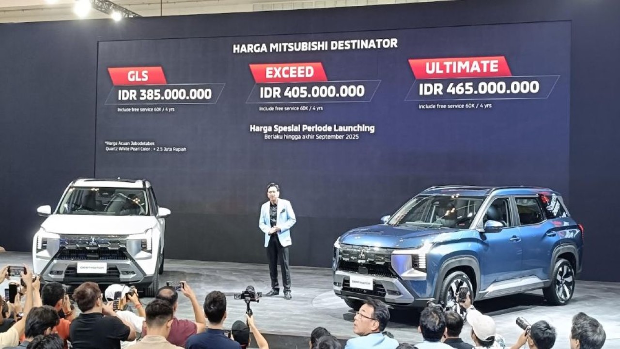 PT MMKSI resmi mengumumkan harga Mitsubishi Destinator di GIIAS 2025. (Foto: Adiantoro/NTV)