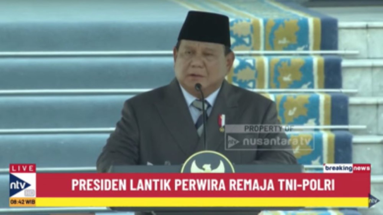 Presiden Prabowo Subianto melantik 2.000 Perwira Remaja TNI-Polri di Istana Negara