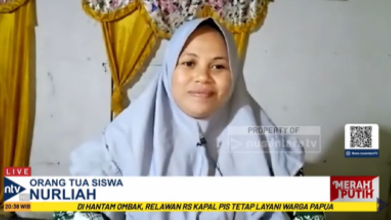 Nurliah orang tua siswa Sekolah Rakyat dalam program Merah Putih di Nusantara TV