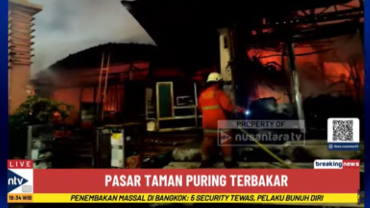 Kebakaran hebat melanda Pasar Taman Puring di Jakarta Selatan