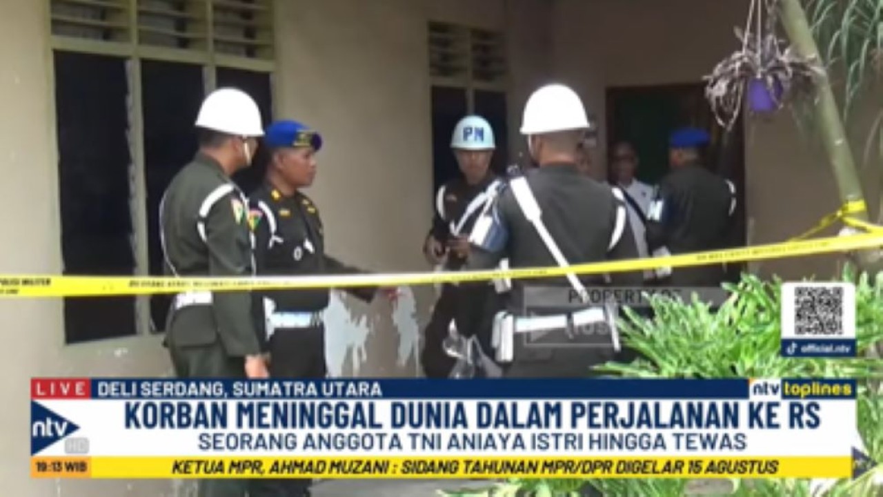 Rumah tempat kejadian perkara anggota TNI diduga aniaya istri hingga meninggal dunia dipasangi garis polisi