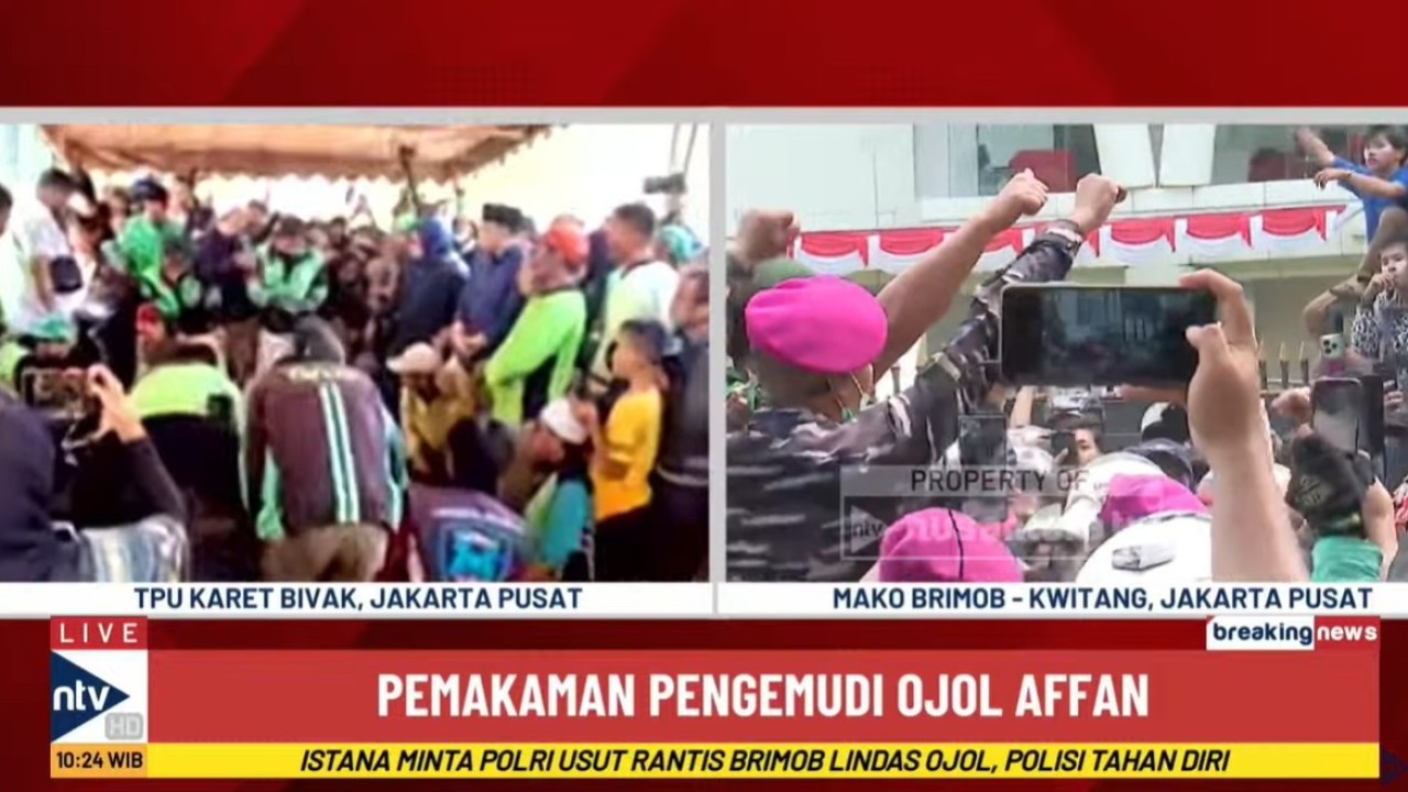 Affan Kuniawan dimakamkan di TPU Karet Bivak Jakarta, Jumat (29/8/2025).