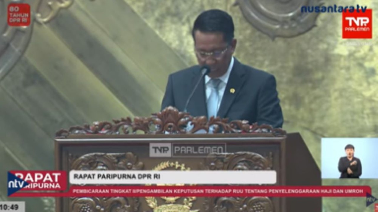 Rapat paripurna pengesahan RUU Haji di DPR