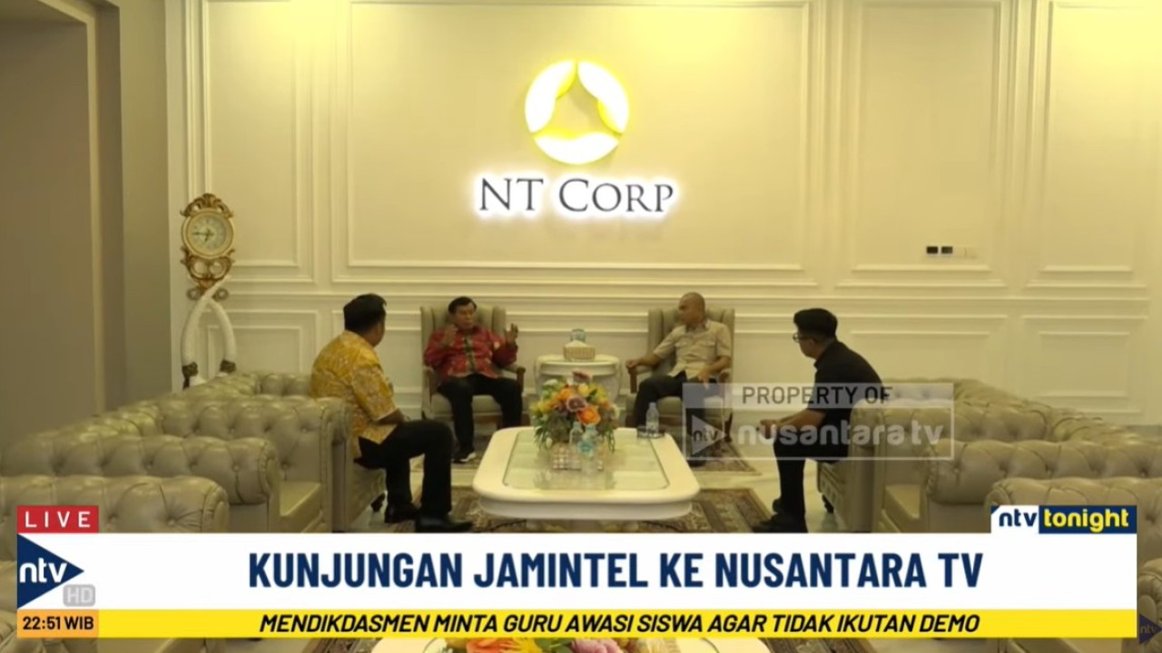 Jamintel Reda Manthovani melakukan kunjungan ke NT Tower, dan diterima langsung Presiden Komisaris NT Corp, Nurdin Tampubolon, pada Rabu (27/8/2025) malam.