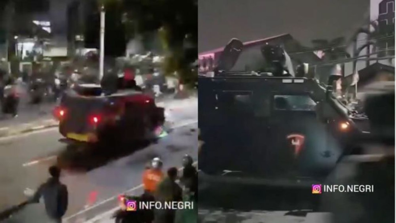 Pria berjaket ojol ditabrak mobil Brimob. (Instagram)