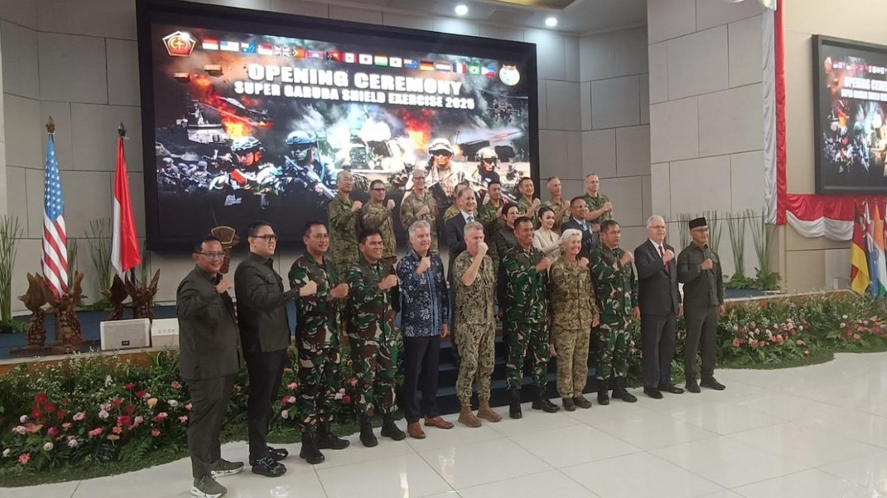 Latgabma Super Garuda Shield 2025 secara resmi dibukan oleh Panglima TNI Jenderal TNI Agus Subiyanto yang diwakili Wakil Panglima TNI Jenderal TNI Tandyo Budi Revita. (Foto: Adiantoro/NTV)