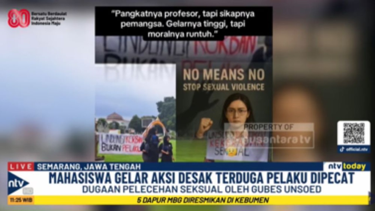 Aksi mahasiswa menuntut pemecatan Guru Besar Unsoed atas dugaan melakukan pelecehan