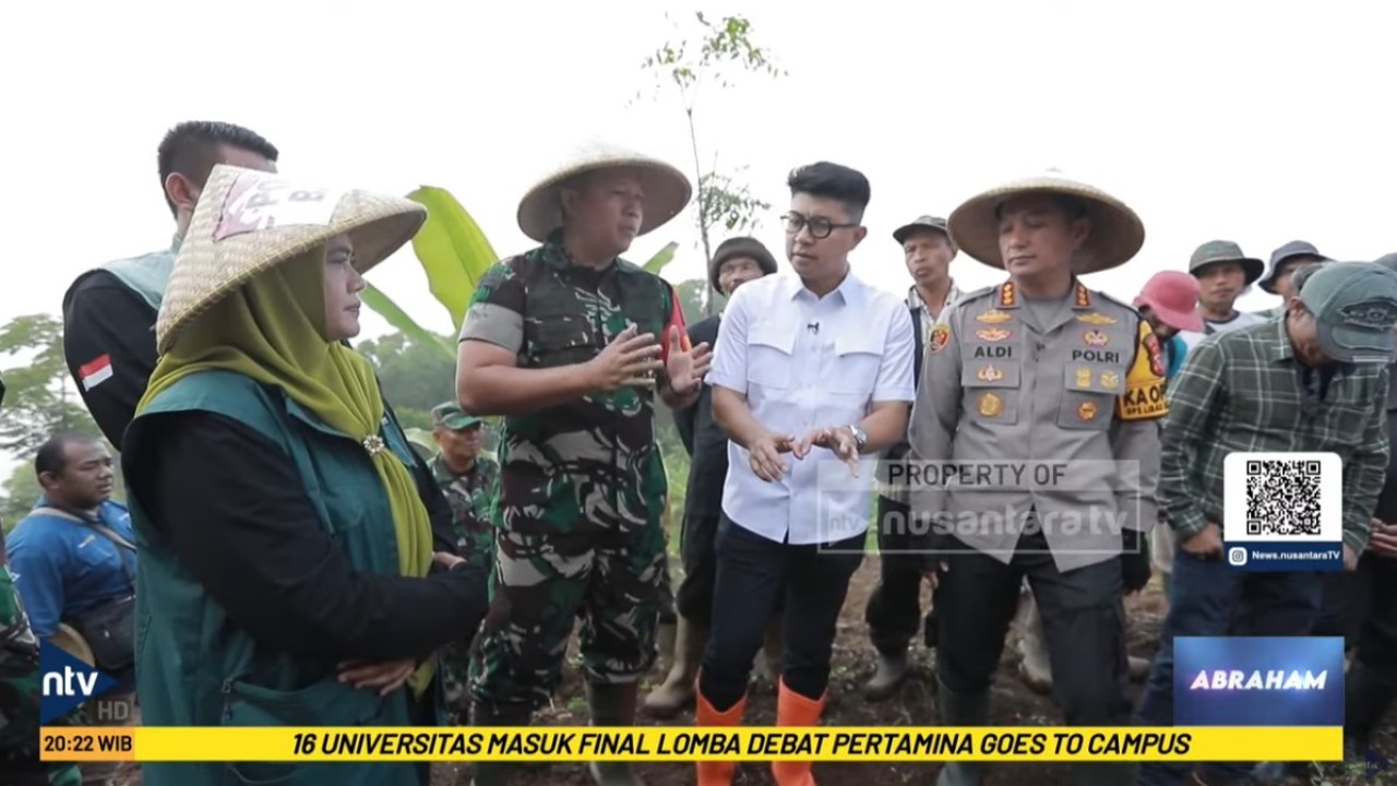 Jurnalis senior Nusantara TV Abraham Silaban bersama Kapolresta Bandung Kombes Pol Aldi Subartono dan Dandim 0624 Kabupaten Bandung Letkol Inf. Tinton Amin Putra dalam program "Abraham", Senin, 15 September 2025.