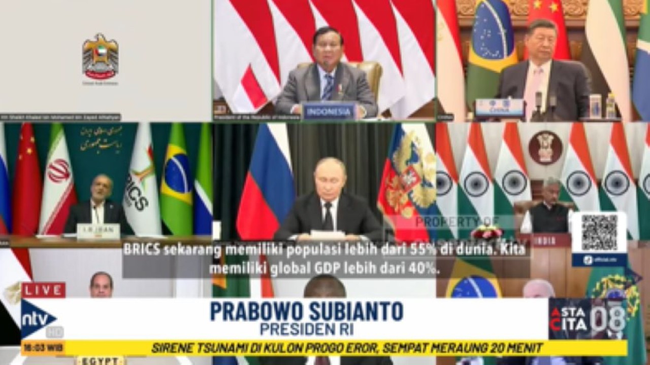 Presiden Prabowo Subianto menghadiri BRICS Leader Virtual Meeting