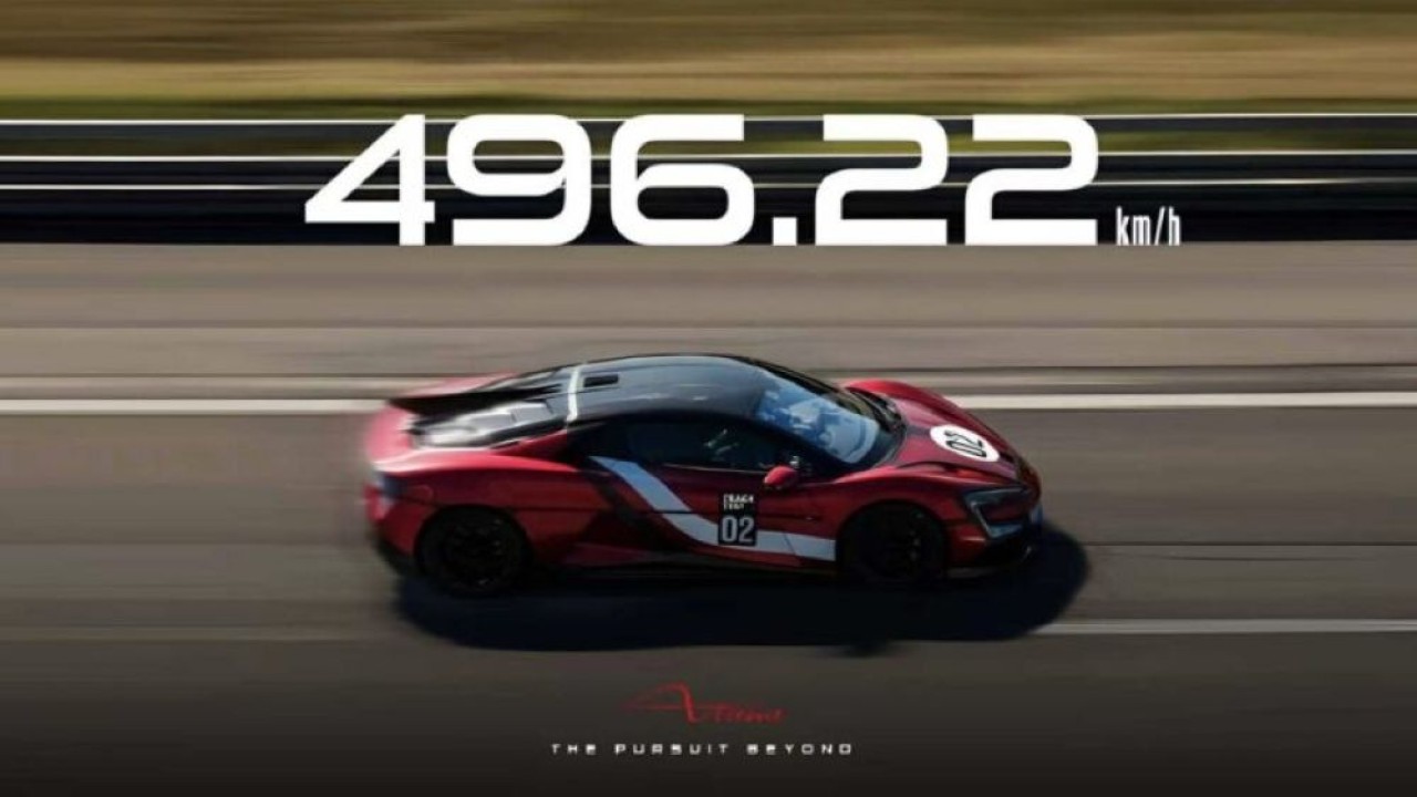 Debut global BYD Yangwang U9 Xtreme mengonfirmasi kecepatan 496,22 km/jam. (Foto: BYD via CarNewsChina)