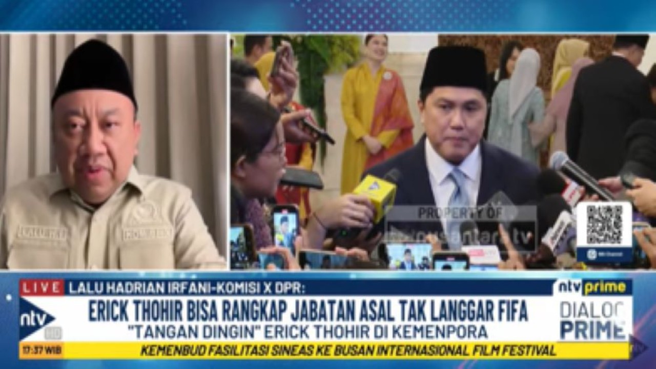 Wakil Ketua Komisi X DPR RI Lalu Hadrian Irfani dalam Dialog NTV Prime di Nusantara TV