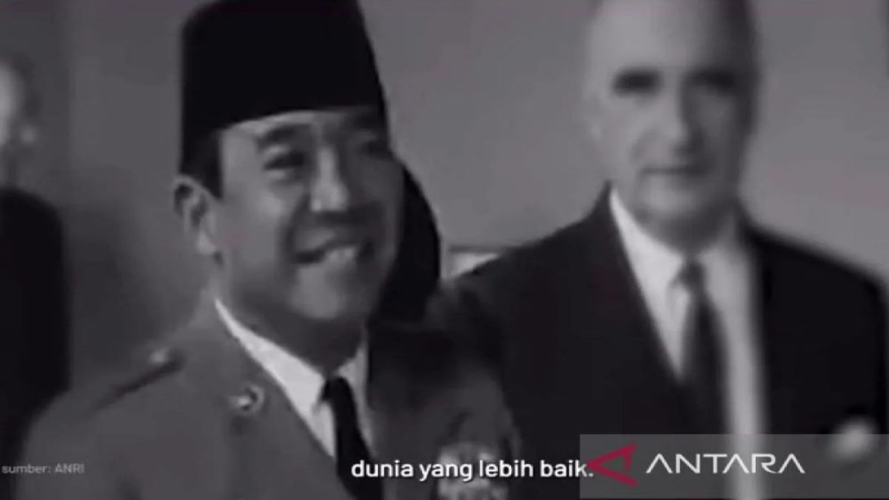 Tangkapan layar - Cuplikan video pidato Presiden Ke-1 RI Soekarno yang diunggah dalam akun Instagram Presiden Prabowo, Senin (1/9/2025). ANTARA/Mentari Dwi Gayati/aa.