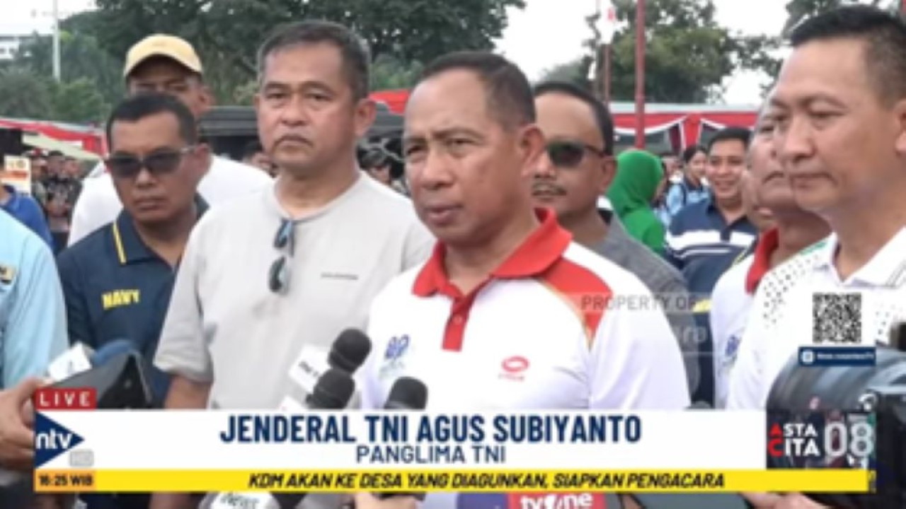 Panglima TNI Jenderal TNI Agus Subiyanto saat menghadiri TNI Fair 2025 di Monas