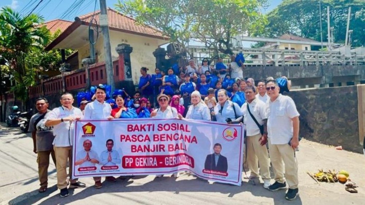 Gerakan Kristiani Indonesia Raya (GEKIRA), organisasi sayap Partai Gerindra berikan bantuan kepada korban bencana banjir di Bali sebagai bentuk nyata solidaritas dan semangat gotong royong bagi sesama (dok)
