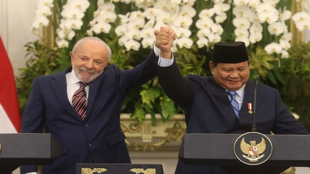 Presiden Prabowo Subianto dan Presiden Brasil Luiz Inácio Lula da Silva/ist