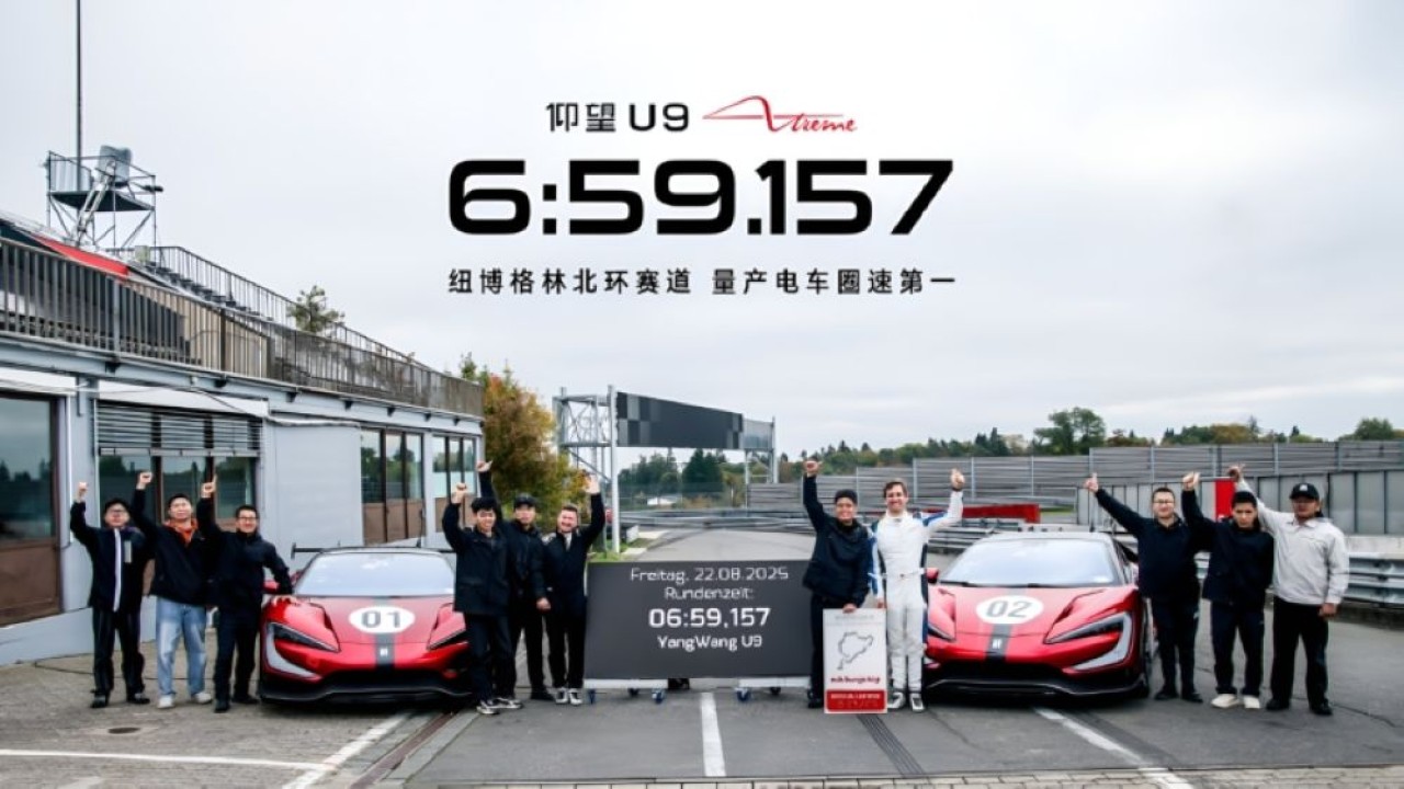 BYD Yangwang U9 Xtreme Dinobatkan Sebagai EV Tercepat di sirkuit Nürburgring Nordschleife, Jerman. (Foto: BYD via CarNewsChina)