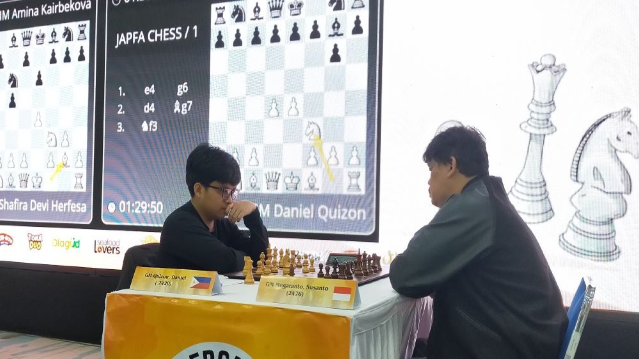 Duel match Japfa Chess Festival ke-15 2025, pecatur Indonesia GM Susanto Megaranto versus GM Daniel Quizon (Filipina)