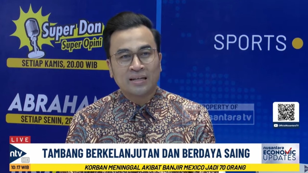 Ketua Panitia Pelaksana Minerba Convex 2025, Resvani, dalam program "Nusantara Economic Updates" yang dipandu jurnalis Nusantara TV, Ellen Gracia.