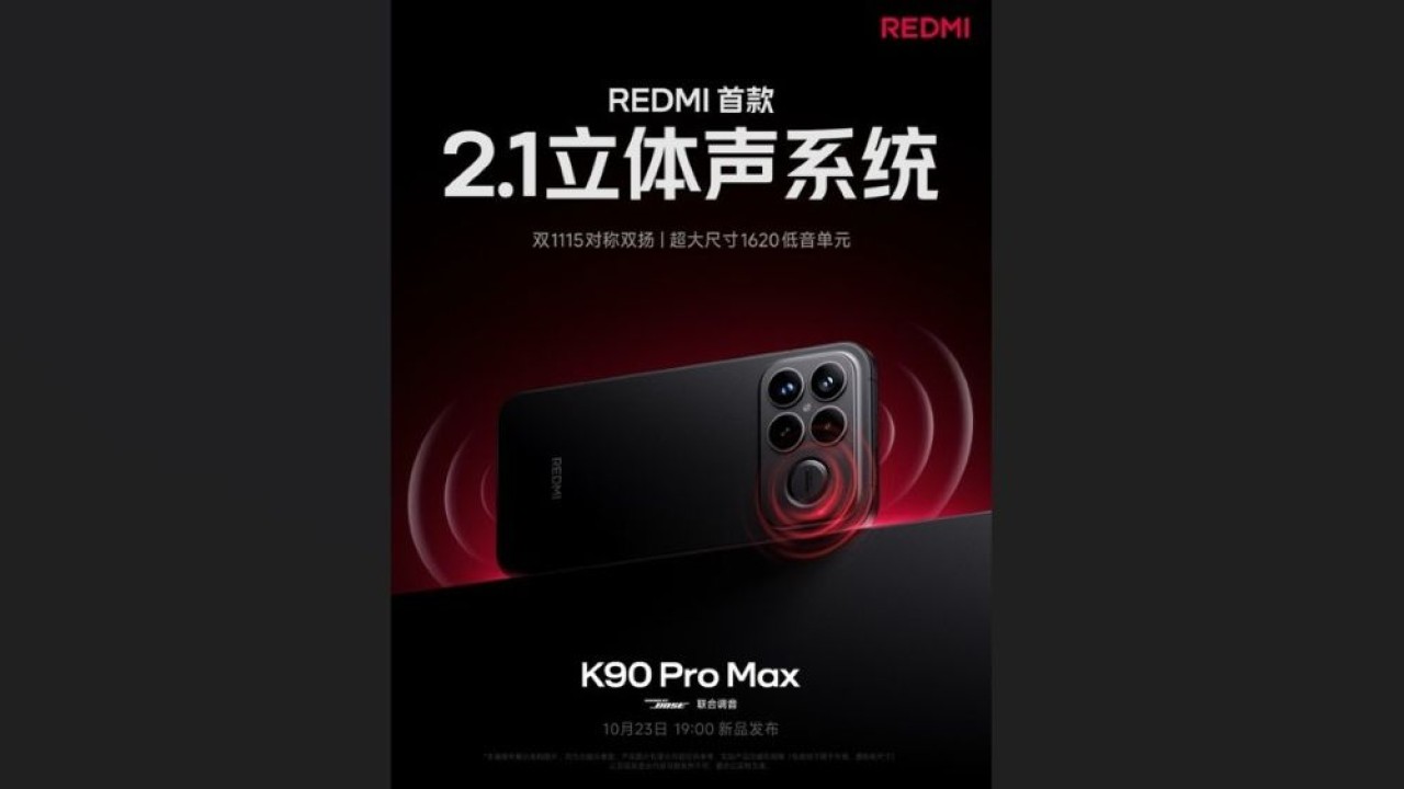 Redmi K90 Pro Max hadir dengan sistem audio Bose 2.1. (Foto: Istimewa via GSM Arena)