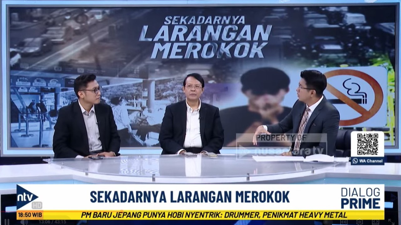 Program dialog NTV Prime yang mengangkat tema "Sekadarnya Larangan Merokok".