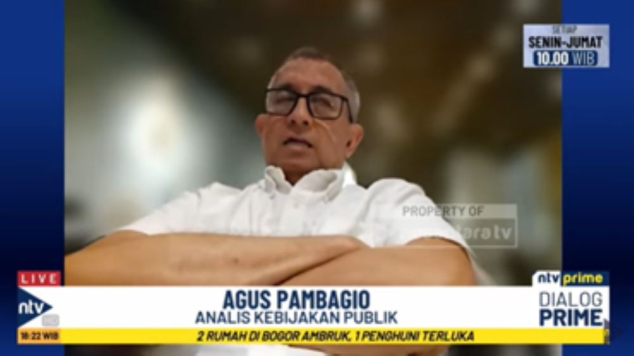 Analis Kebijakan Publik Agus Pambagio dalam Dialog NTV Prime Nusantara TV