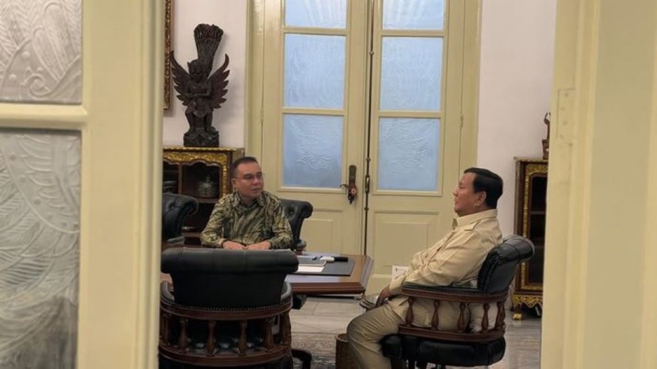 Prabowo Subianto menerima Wakil Ketua DPR RI Sufmi Dasco Ahmad di Istana Merdeka (Sekretariat Kabinet)