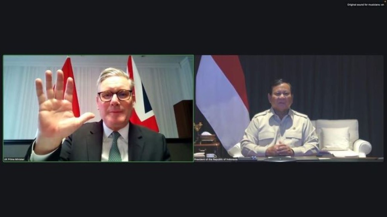 Prabowo dan PM Keir Starmer melakukan pertemuan virtual (Setpres)