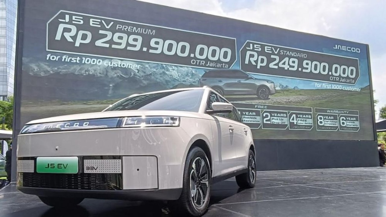 SUV listrik JAECOO J5 EV resmi dipasarkan di Indonesia. (Foto: Adiantoro/NTV)