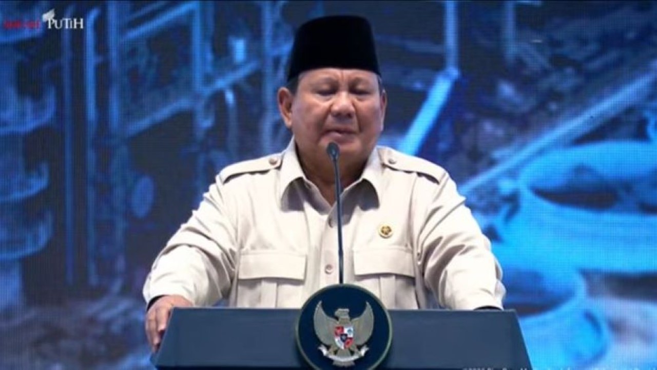 Presiden RI Prabowo Subianto dalam acara peresmian pabrik Lotte Chemical Indonesia Cilegon (Istimewa)