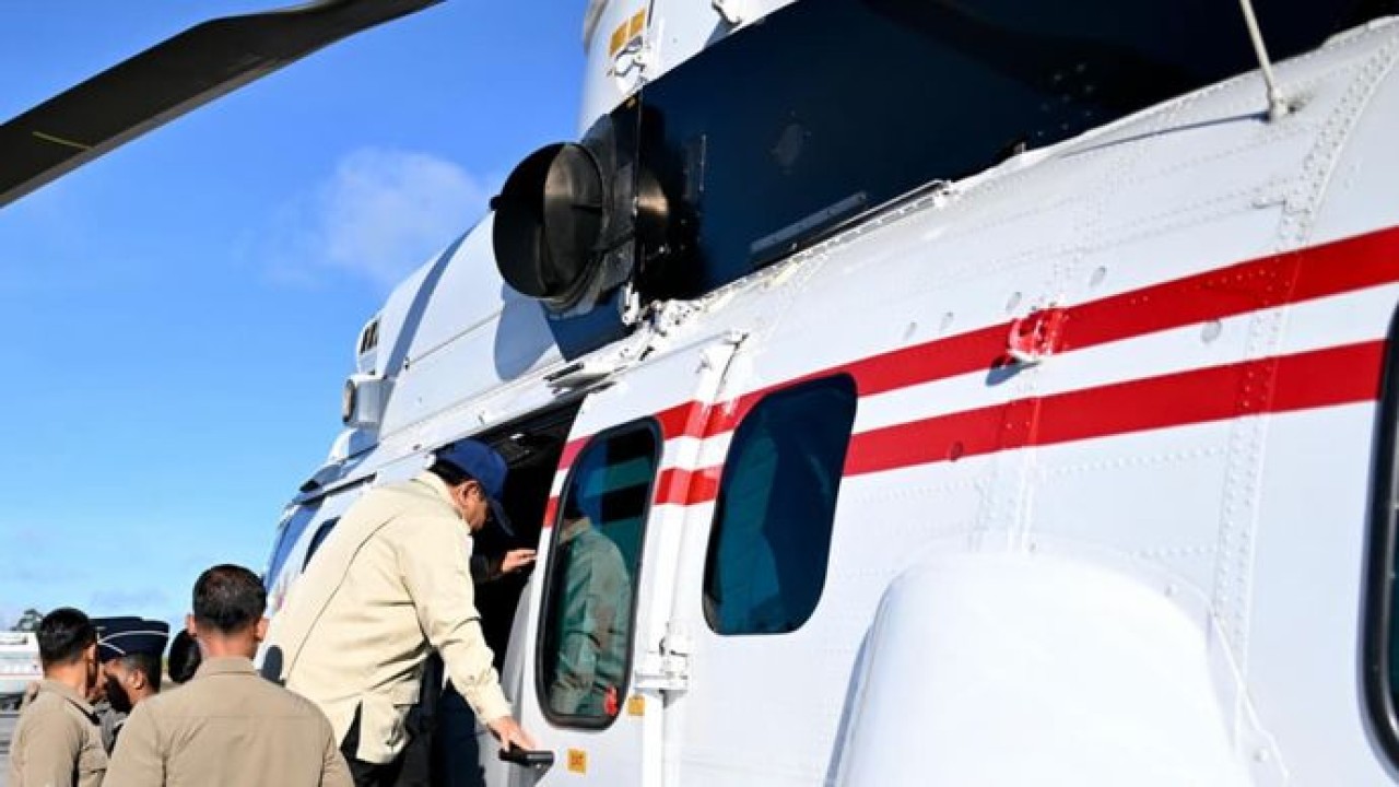 Presiden Prabowo Subianto tiba di Kabupaten Tapanuli Tengah, Provinsi Sumatra Utara (Setpres)