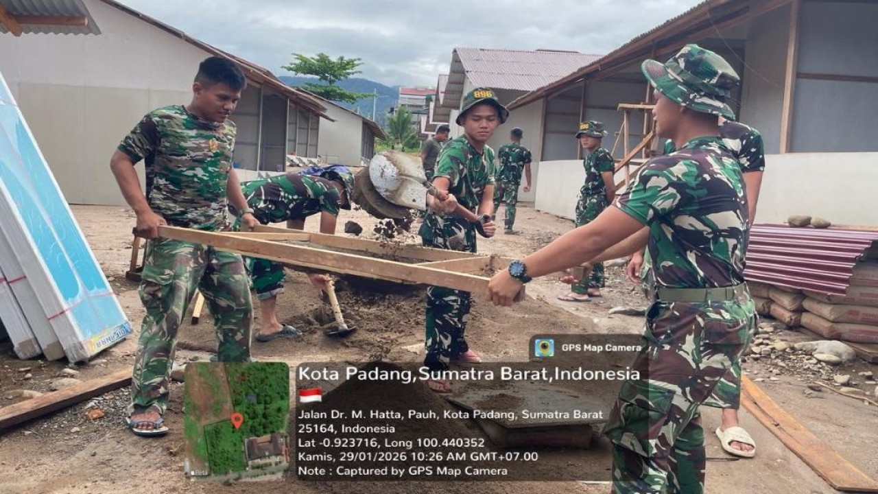 Pembangunan huntara bagi masyarakat terdampak bencana di Sumatra Barat terus dipercepat. (Foto: Dok/Istimewa)