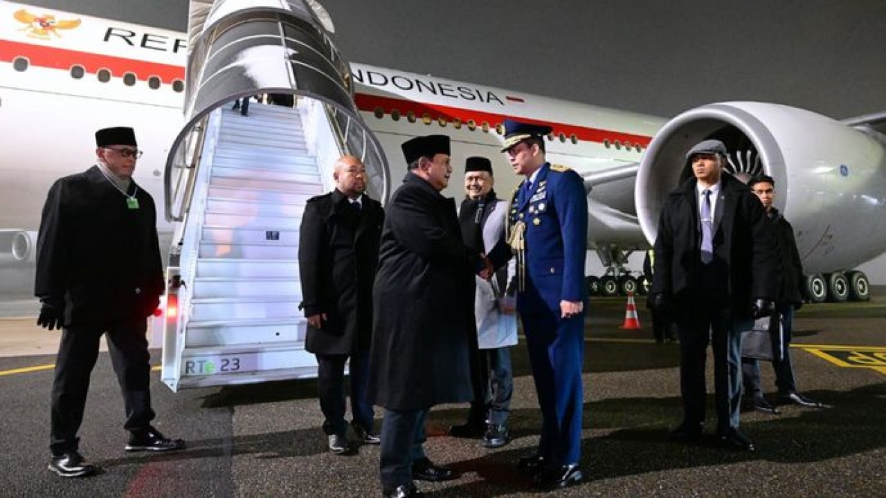 Prabowo Subianto tiba di Bandar Udara Internasional Zurich, Swiss (Setpres)