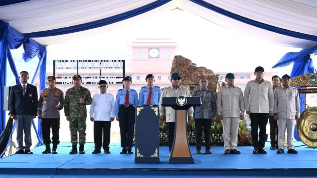 Presiden Prabowo Subianto menyampaikan sambutannya pada peresmian SMA Taruna Nusantara Kampus Malang, pada Selasa, 13 Januari 2026. (Foto: BPMI Setpres/Kris)