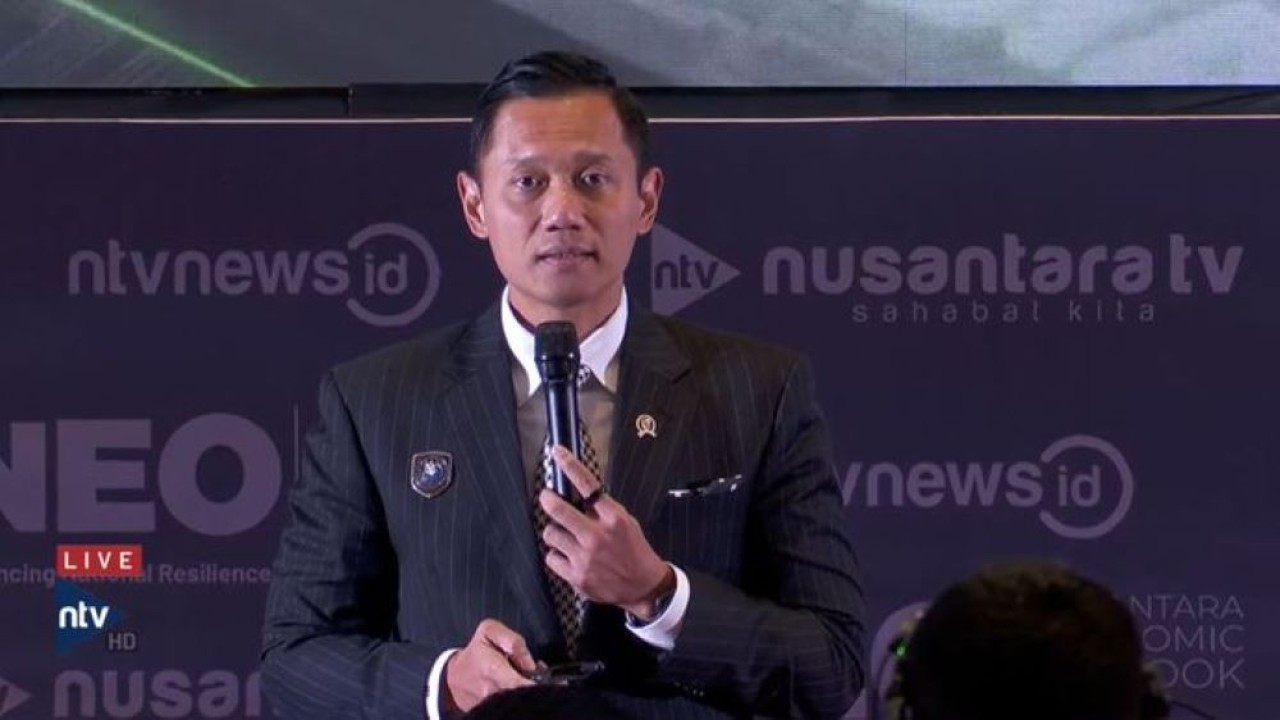 Menko Bidang Infrastruktur dan Pembangunan Kewilayahan Agus Harimurti Yudhoyono (NTVNews)