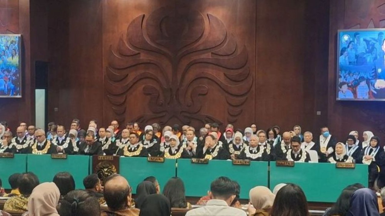 Suasana Dies Natalis UI ke-76 di Balai Sidang UI Depok, Jawa Barat, Senin, 2 Februari 2026. (Foto: ANTARA/Feru Lantara)