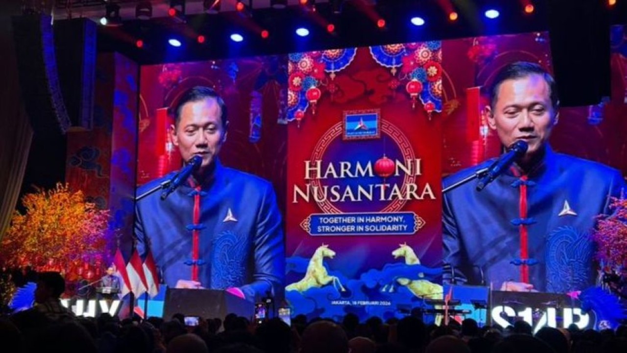 Ketua Umum Partai Demokrat Agus Harimurti Yudhoyono (AHY) menghadiri Perayaan Imlek Nasional Partai Demokrat. (Foto: NTVnews)
