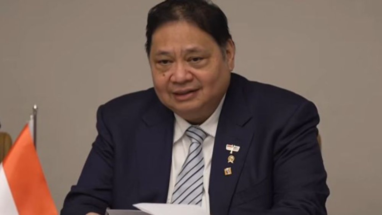 Menteri Koordinator Bidang Perekonomian Airlangga Hartarto dalam Konferensi Pers Penandatanganan Perjanjian Perdagangan Resiprokal Indonesia - Amerika Serikat. (Foto: Dok/Bakom RI)