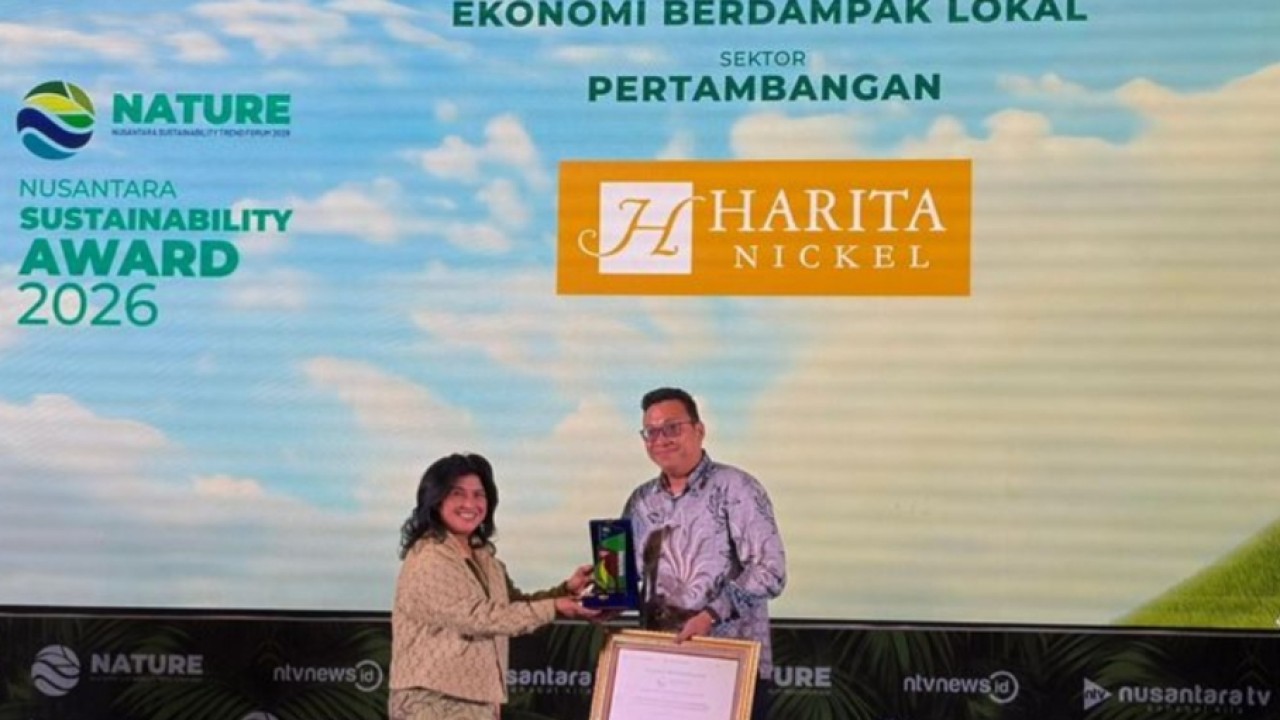 Harita Nickel Raih Penghargaan Nusantara Sustainability Award 2026 Lewat Dampak Ekonomi Lokal. (Ntvnews/Dedi)