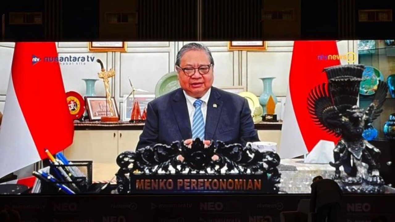 Menko Perekonomian Airlangga Hartarto di acara Nusantara Economic Outlook 2026 (NTV)