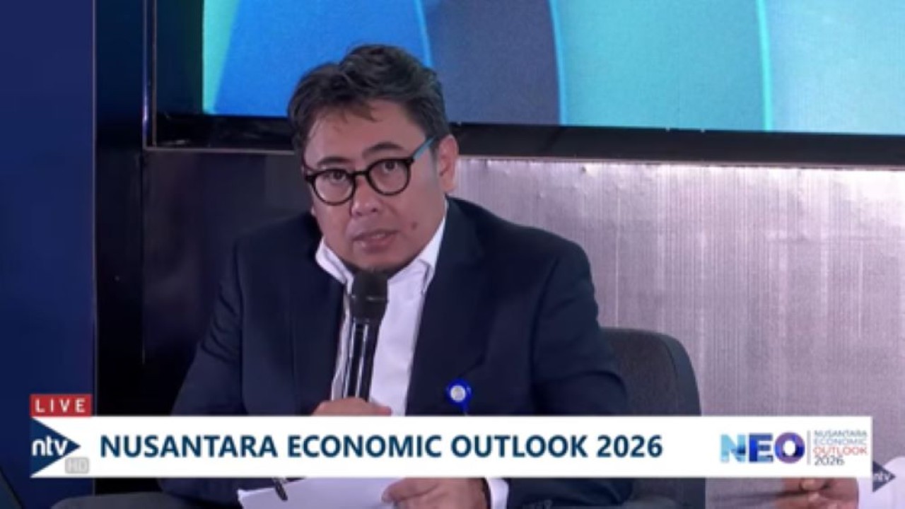 Plt Direktur Utama PT Penjaminan Infrastruktur Indonesia (Persero) Andre Permana saat menjadi narasumber dalam forum Nusantara Economic Outlook 2026