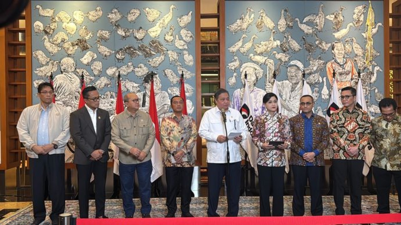 Menteri Koordinator Bidang Perekonomian Airlangga Hartarto pada konferensi pers, Sabtu, 31 Januari 2026. (Bakom RI)