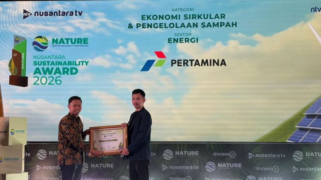 PT Pertamina (Persero) sabet penghargaan Nusantara Sustainability Award 2026 untuk Ekonomi Sirkular & Pengelolaan Sampah. (Ntvnews/Dedi)