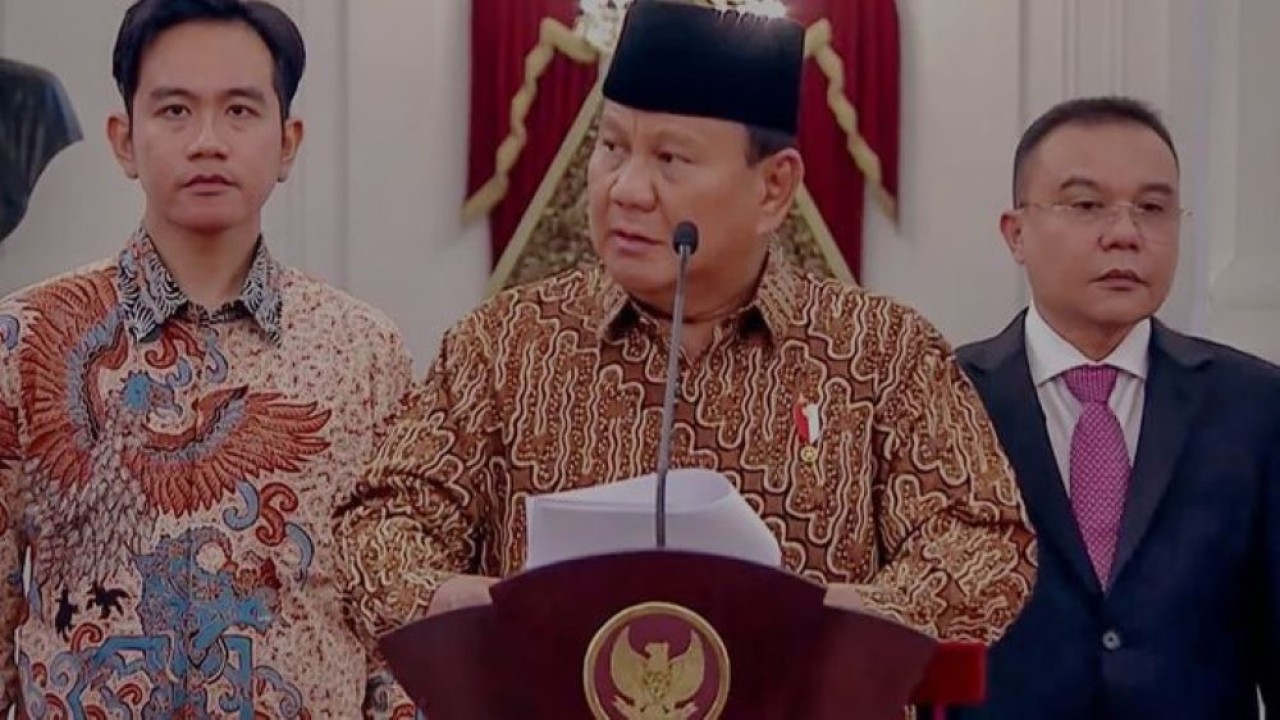 Pengumuman Kabinet Merah Putih oleh Presiden Prabowo Subianto. (YouTube)