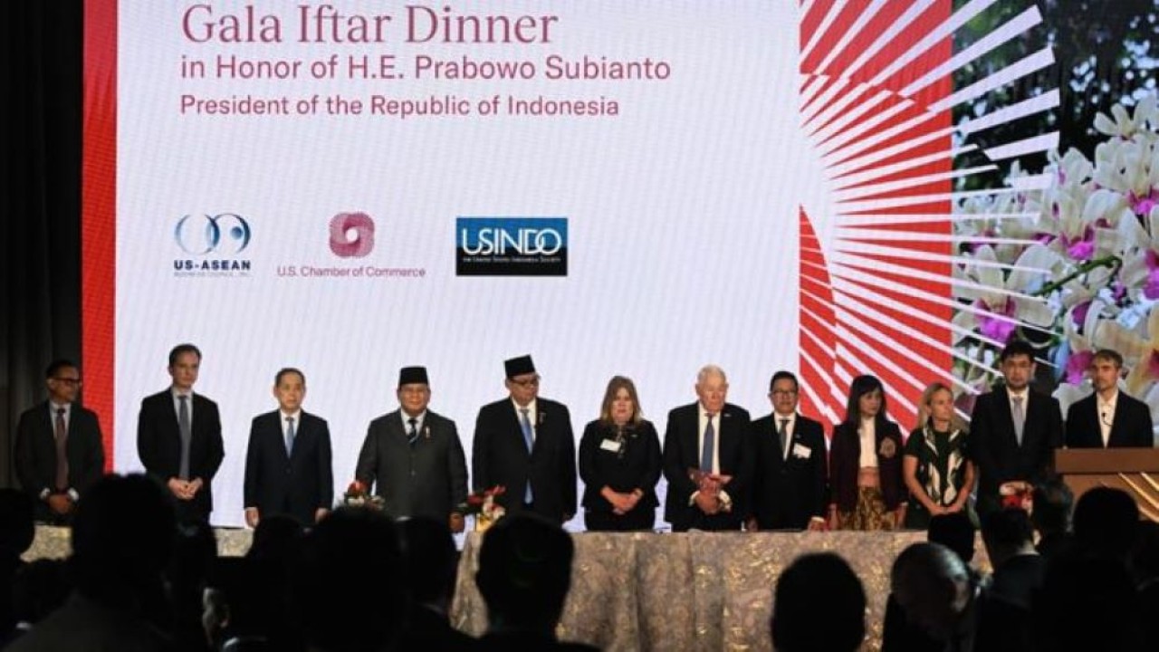 Prabowo Subianto dalam acara Gala Iftar Dinner Business Summit di U.S. Chamber of Commerce, Washington DC (Sekretariat Presiden)