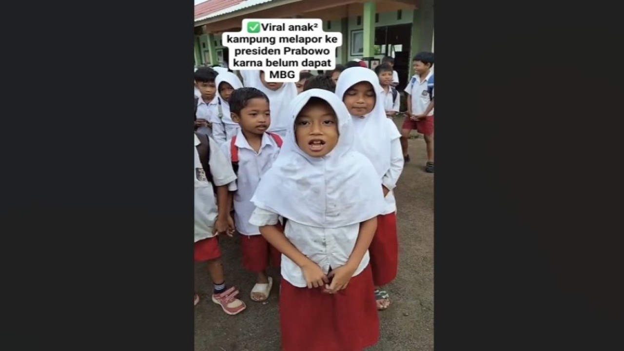 Siswa SD di Nusa Tenggara Barat (NTB) lantang menagih Presiden Prabowo Subianto terkait program MBG. (Foto: Dok/Istimewa)