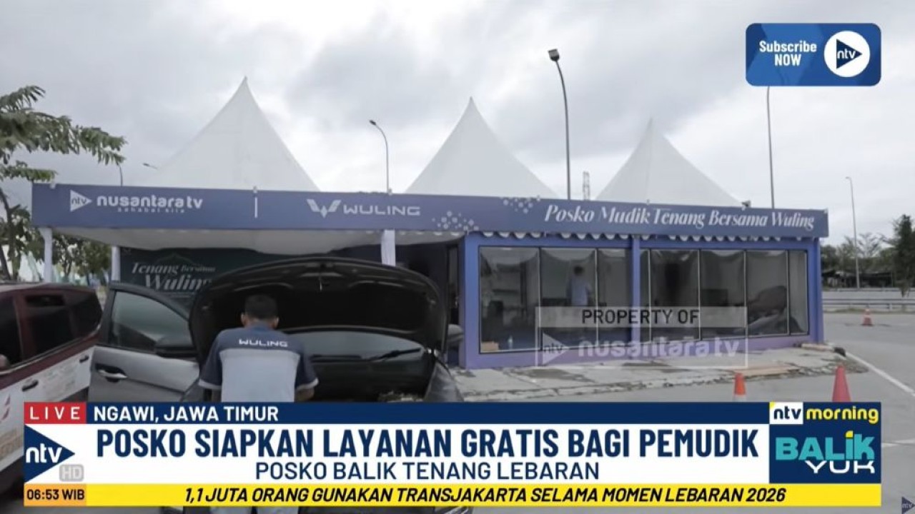 Posko Balik Tenang Nusantara TV bekerja sama dengan Wuling Motors Indonesia bisa menjadi pilihan tempat singgah terbaik untuk beristirahat dengan nyaman.